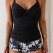 Women's Tankini Swimsuit – Ruffle Detail & Drawstring Waist, Polyester-Spandex Blend, S-Xl (Solid Color)_ecoleips.com