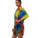 Women's Clothing Long Sleeved Printed Shirt Mid-Length Loose Bohemian Casual Style Irregular Hem Thin Dress For Summer_ecoleips.com