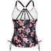 European American Style Women's Conservative Vest Swimsuit Round Neck Bikini Print Swimwear For Ages 16-45_ecoleips.com