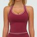 Zechuang Color-Block Yoga Tank Top – Crisscross Back Workout Shirt | Breathable & Soft For Running, Gym & Pilates_ecoleips.com