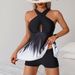 2025 New Split Women's Gradient Flat Corner Swimsuit Tankini_ecoleips.com