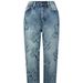 Women's Clothing Washed Denim Cross Hip Hop Straight Trousers_ecoleips.com