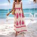 2024 European And American New Fashion Hot-Selling Women's Beach Vacation Style Printed Strapless Dress_ecoleips.com