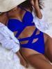 Women's Clothing Solid Color Two Piece Swimsuit Provides Comfort And Style High Waisted Strappy Bikini_ecoleips.com