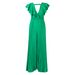 Women's new deep V-neck high waist sexy ruffled pleated wide-leg jumpsuit_ecoleips.com