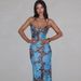 Women's Long Dress Street Style Elegant Slim Fit Printed Design Spaghetti Strap Spring Summer New_ecoleips.com
