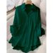 plus Size Women's Classic Shirt Lapel Collar Long Sleeves Comfortable Office Casual Wear for Curvy Figures_ecoleips.com