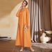 Verve TY-21506 Plus Size Dubai Arab Muslim Fashion 2025 New V-Neck Embroidered Robe_ecoleips.com