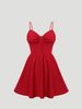 Women Spaghetti Strap Mini Dress Sweetheart Neck Corset Waist A Line Dress Cute Spring Summer Date Night Party Flared Dress_ecoleips.com
