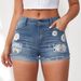 Women's Clothing Tassel Ripped Print Women's Denim Shorts Slim Fit Raw Edge Hot Pants Cotton_ecoleips.com