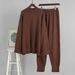 Cross-Border Ripped Women, European American Style, 2025 Autumn And Winter, Ins Style Knitted Skinny Pants + Round Neck_ecoleips.com