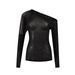 60244 Women's T-Shirt Nazada 2025 Autumn Winter Lightweight Off-Shoulder Versatile Sheer Sexy Long Sleeve Top_ecoleips.com