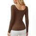 Voya Women's Simple And Sexy T-shirt With Spring And Summer Pleats, Slim Fit, Slimming And Age Reducing Temperament Top_ecoleips.com