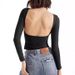 Women's Backless round Neck Long Sleeve T-Shirt European American Style Sexy Summer Pure Base Layer Inner Wear_ecoleips.com