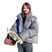 girl Girl Color-Block Hooded Down For Women, Short Style, 2024 Winter New Korean Version, Loose Fit, Slimming, Thickened, Warm_ecoleips.com