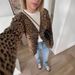 New Versatile American Style Leopard Print V-Neck Knitted Cardigan Hot Girl Sweater Coat Soft Fuzzy 4146_ecoleips.com