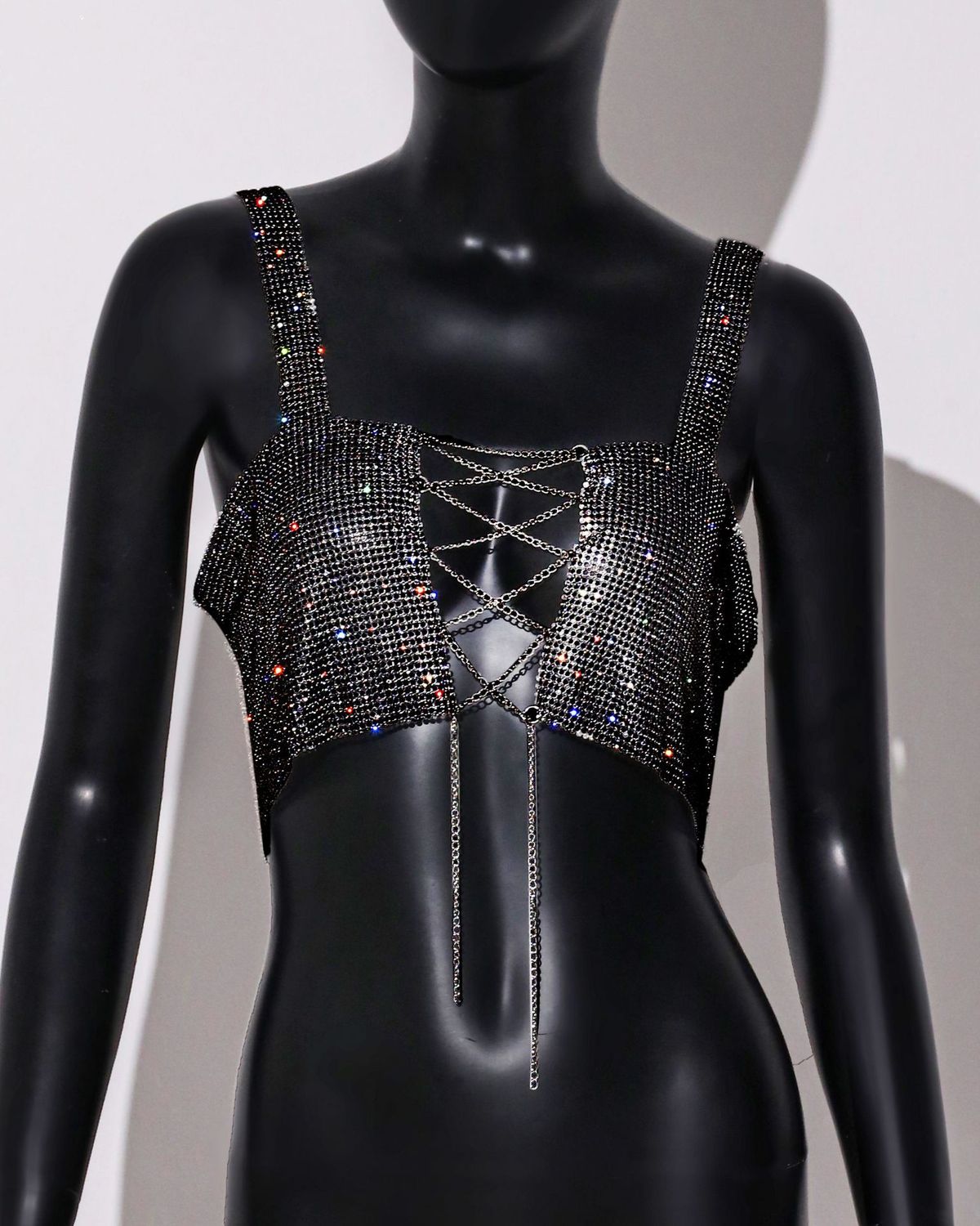 Women's Clothing Rhinestone Sexy Metal Tube Tops Nightclub Party Sling Music Festival Hot Girl Tops_ecoleips.com