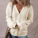Aria Basics Aria Basics Cross-border European American Autumn And Winter New Solid Color Hollow-out Versatile Single-breasted Knitted_ecoleips.com