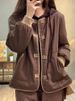 girl Bargain~ Lightweight Cotton-Padded Jacket For Women, Short Casual Color-Block Button Thickened Coat, Warm Cotton Top_ecoleips.com
