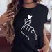 European And American Cross-border Foreign Trade Women's Clothing, Simple Heart-printed Round-neck Short-sleeve T-shirt_ecoleips.com