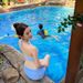 Sky Blue Bikini Three Piece Set Blogger Same Style Wrap Hip Drawstring Sexy Small Chest Swimwear Sanya Vacation_ecoleips.com
