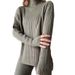 Cross-Border Two-Piece For Women New Fashion Casual Straight-Leg Pants Elegant Loose High-Neck Ribbed Knit Set_ecoleips.com