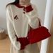 girl Late Autumn Early Winter Christmas Outfit Retro Sweater For Women Atmospheric Soft Lazy Style Knitted Top_ecoleips.com