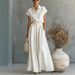 Spring/Summer Women's Fashion Set Casual Solid Color Shirt And Wide Leg Pants Two-Piece Outfit_ecoleips.com