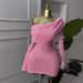 Sexy Long Sleeved Solid Color Hip Dress For Women Style_ecoleips.com