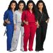 European American Women's Fleece Lined Sweatshirt Set Thickened Sportswear Loose Fit plus Size Winter Two-Piece_ecoleips.com