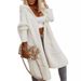 Women's Oversized Hooded Cardigan Sweater - Cozy Long Knit Jacket With Letter Print, Fall Winter Loose Fit Casual Outerwear_ecoleips.com