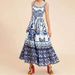 2024 Summer New European And American Cross-Border Women's Printed Sleeveless Ruched Waist Mid-Length Strap Dress With_ecoleips.com