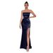 Women's Clothing New High End Banquet Evening Dress Fashionable Temperament Sexy Slim Tube Top Pleated Slit Dress_ecoleips.com