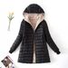 Women’s Longline Fleece-Lined Hooded Coat – Slim Fit Striped Winter Jacket With Cotton Padding For Casual & Office Wear_ecoleips.com