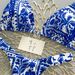Blue And White Porcelain Print Halter Neck Bikini Set Triangle Cup Two Piece Swimsuit for Women European American Style Beach Vacation Swimwear_ecoleips.com