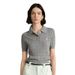 Women's Embroidered Short Sleeve Knit Top - Slim Fit Ribbed Polo Collar Sweater For Spring/Summer_ecoleips.com