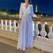 Women's Clothing High End V Neck Long Sleeved Shirt Temperament Elegant Waist Sequin Wide Leg Pants_ecoleips.com