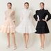 2026 Spring And Autumn New French Elegant Lace Patchwork Stand Collar Lantern Sleeve Slimming A-line Dress_ecoleips.com