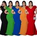 Plus Size Women's Bodycon Dress Summer New Arrival Ruffled Sleeve Backless Sexy Design Casual Elegant Women's Long Dress_ecoleips.com