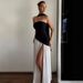 Women's Clothing Elegant Lady Irregular Tube Top Strap Dress Female Summer New French Sexy Slit Long Skirt_ecoleips.com