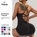 Aria Basics Aria Basics Cross-Border European And American Style Vest Yoga Shorts Sexy Bodycon One-Piece New Sports Bodysuit_ecoleips.com