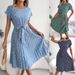 Women's Clothing Real Shot In Style Spring And Summer New Casual Short Sleeve Floral Hem Pleated Skirt_ecoleips.com