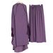 Women's Clothing Turkey Dubai Long Sleeve Large Swing Solid Color Strap Headscarf Set Dress_ecoleips.com