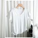 High Quality V-neck Front Shoulder Short-sleeved T-shirt Women's Slim-fit Design Bottoming Shirt Pleated Curved Hem Top_ecoleips.com