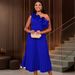 Asymmetric One-Shoulder High-Waist Ruffle Dress – Elegant Party & Evening Pleated Gown_ecoleips.com