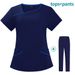Women's Beauty Salon Beautician Dental Oral Isolation Clothing Protective Clothing Short-sleeved Trousers Elastic Quick-drying Work Clothes_ecoleips.com