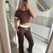 2026 New Fashion Casual Suit Women's Color Matching Body Sculpting Short-sleeved Drawstring Wide-leg Pants Two-piece Set_ecoleips.com