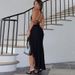 Women's Clothing Style Women's Ruffle Dress V Neck Lace Up Backless Fashion Sexy Spring Clothing For Formal & Casual For Women_ecoleips.com