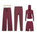 Women's Clothing Women's Slim Fit Jacket Set Four Piece Cropped Pants Straight Leg Pants Stretch Jacket Sportswear_ecoleips.com