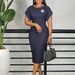 Women's Clothing New Short Sleeved Round Neck Fashionable Temperament Elegant Hip Wrapped Large Size Dress_ecoleips.com